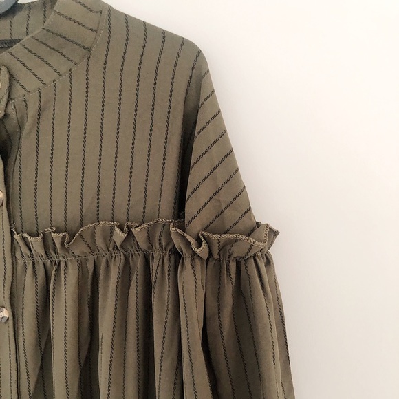 Olive button down dress (nwt) - Picture 5 of 12